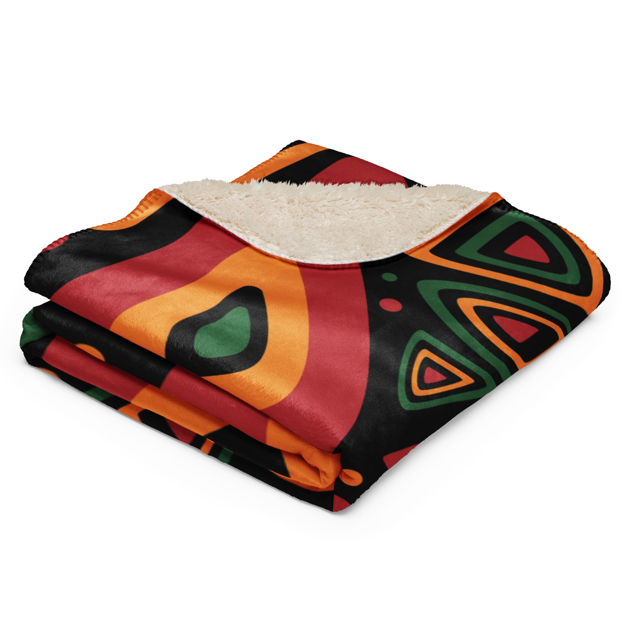 African Print Sherpa blanket