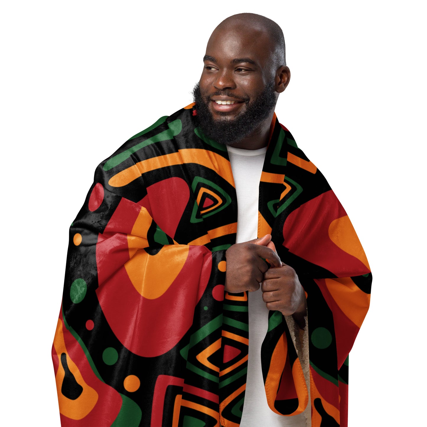 African Print Sherpa blanket