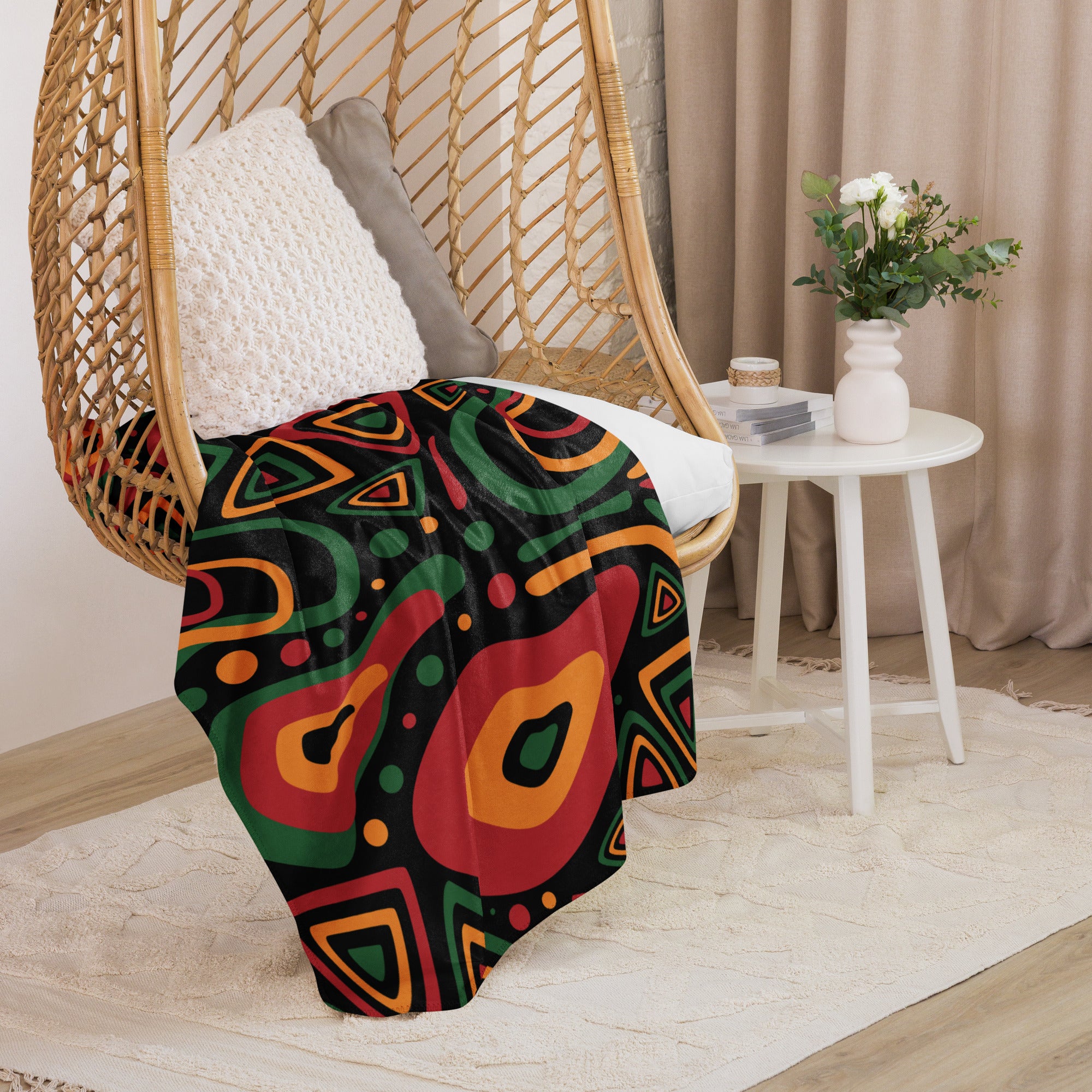 African Print Sherpa blanket