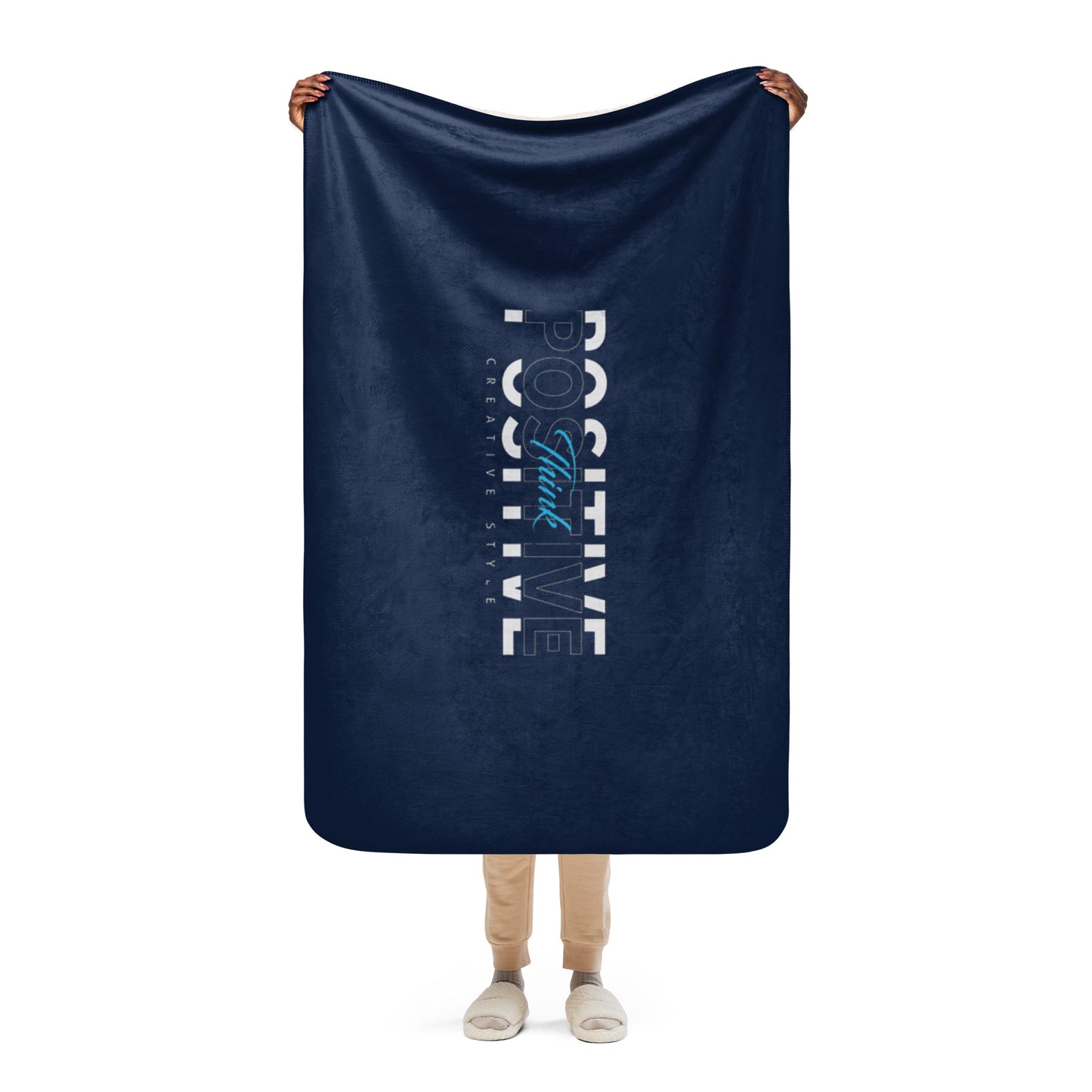 Think Positive Sherpa blanket