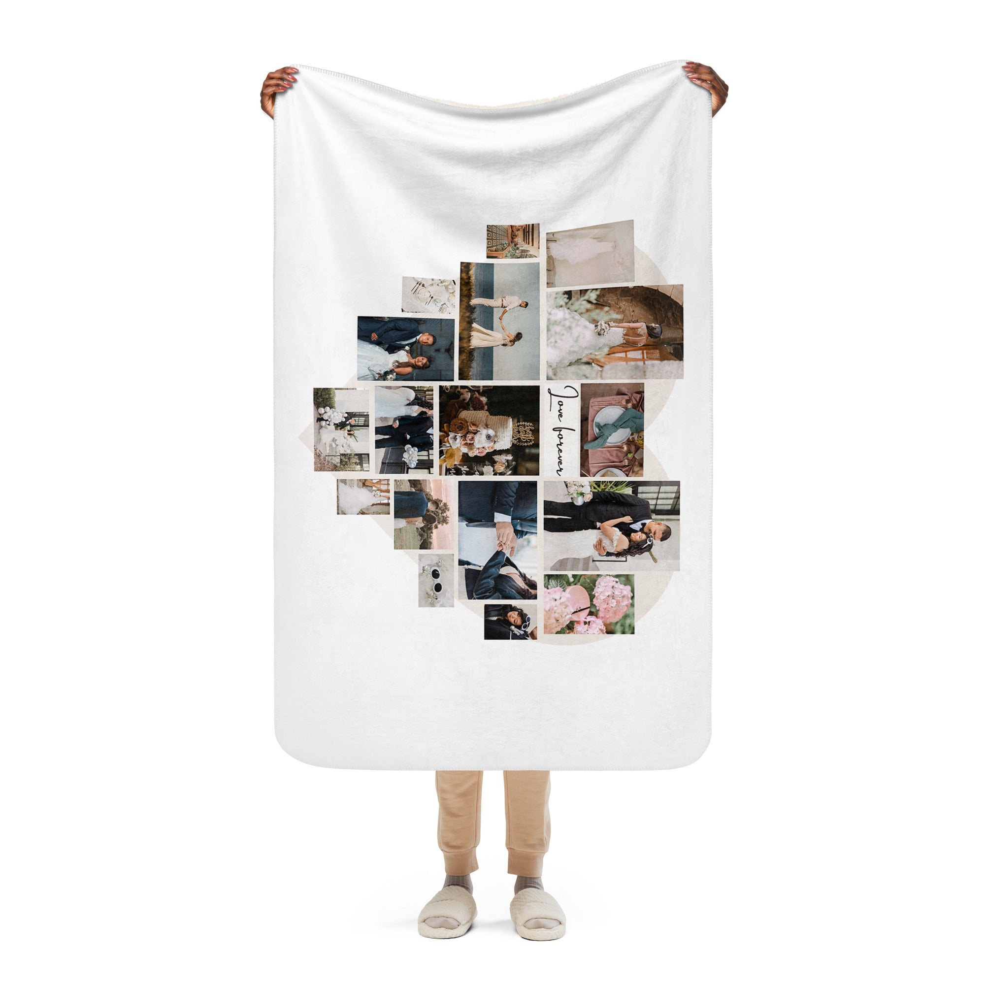 Love Forever Photo Collage Sherpa blanket