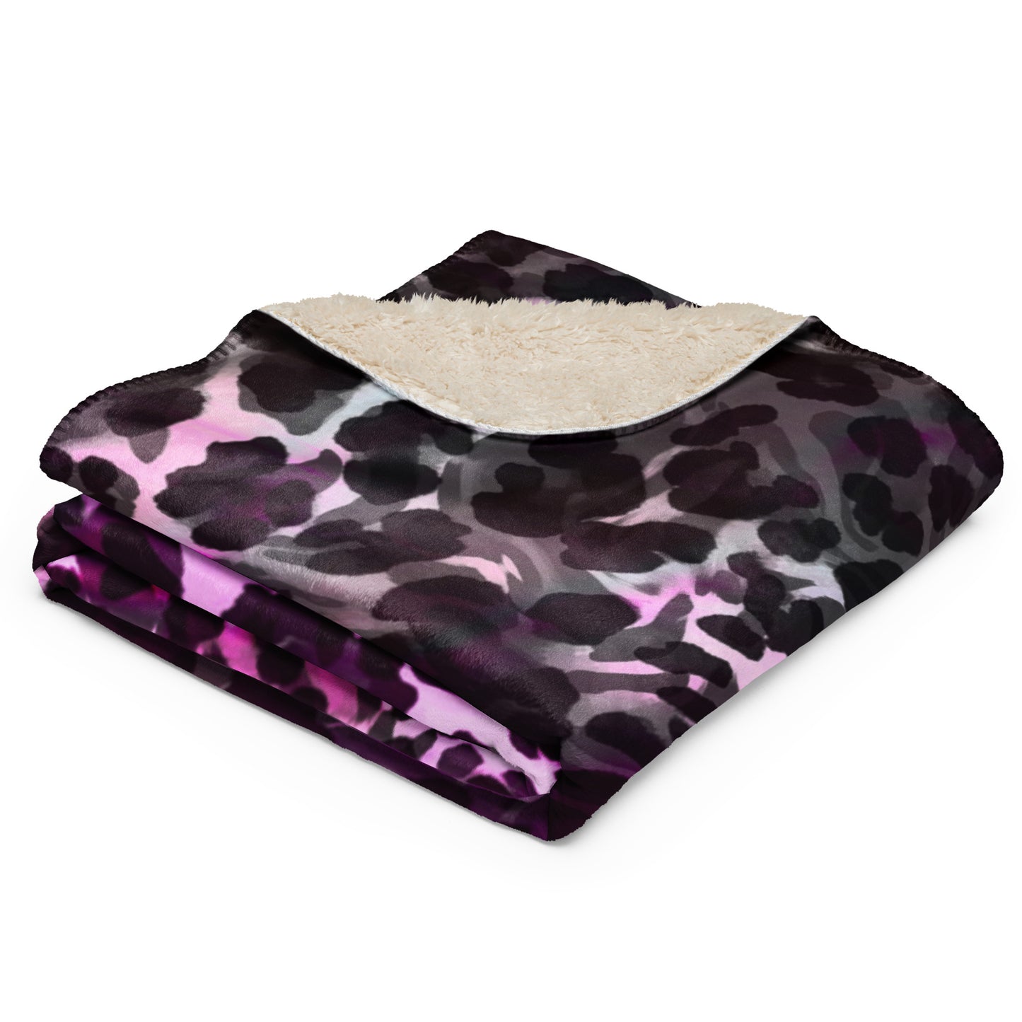 Purple Animal Print Sherpa blanket