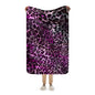 Purple Animal Print Sherpa blanket