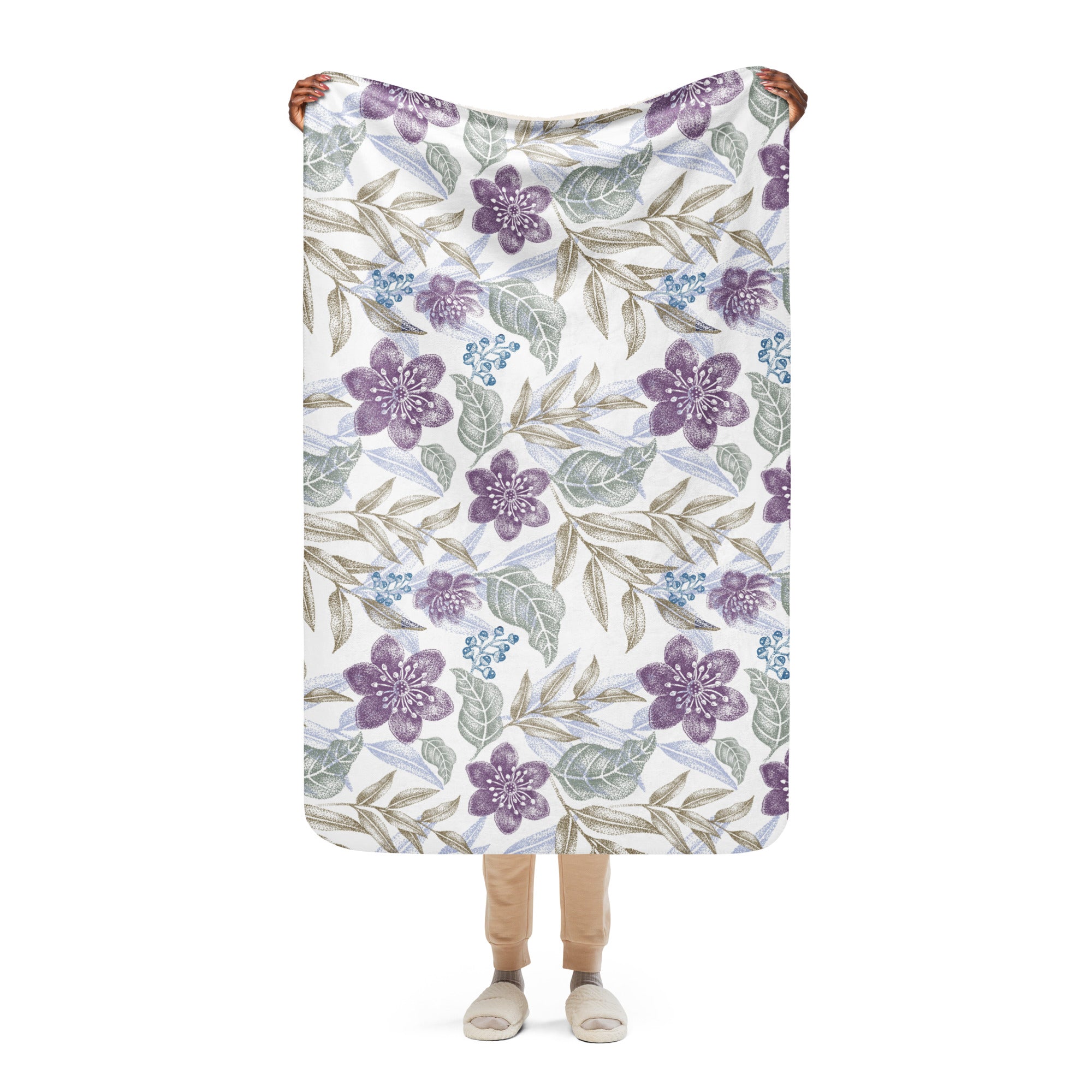 Floral Sherpa blanket