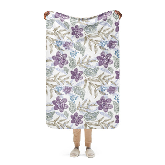 Floral Sherpa blanket