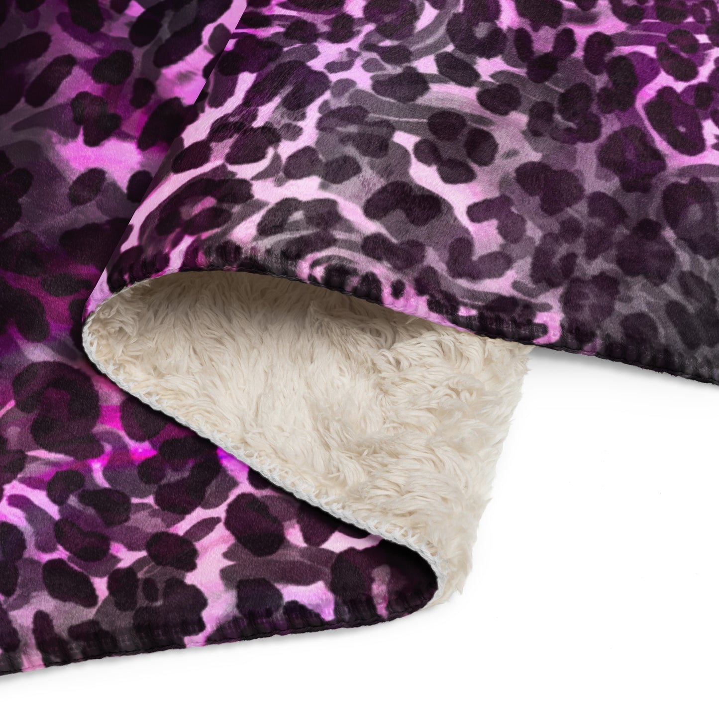 Purple Animal Print Sherpa blanket