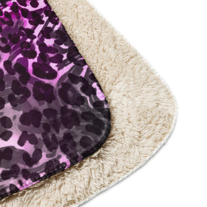 Purple Animal Print Sherpa blanket