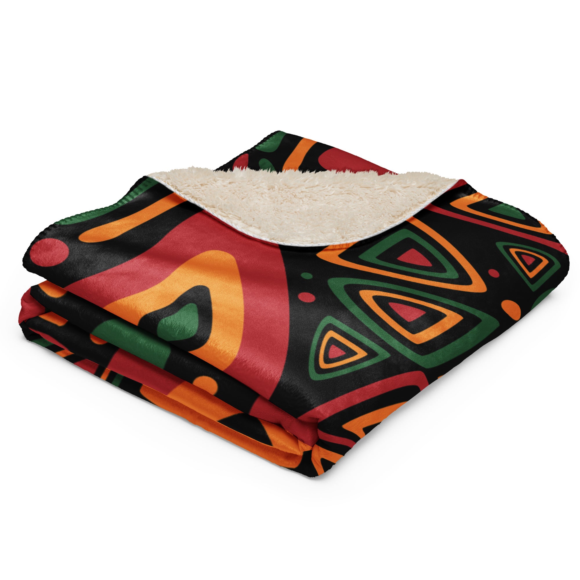 African Print Sherpa blanket