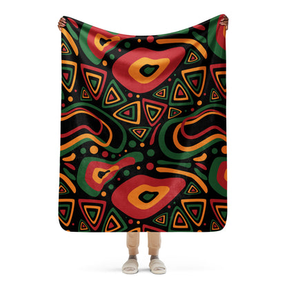 African Print Sherpa blanket