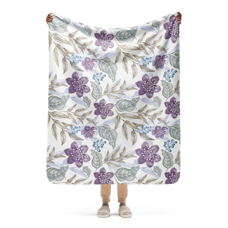 Floral Sherpa blanket