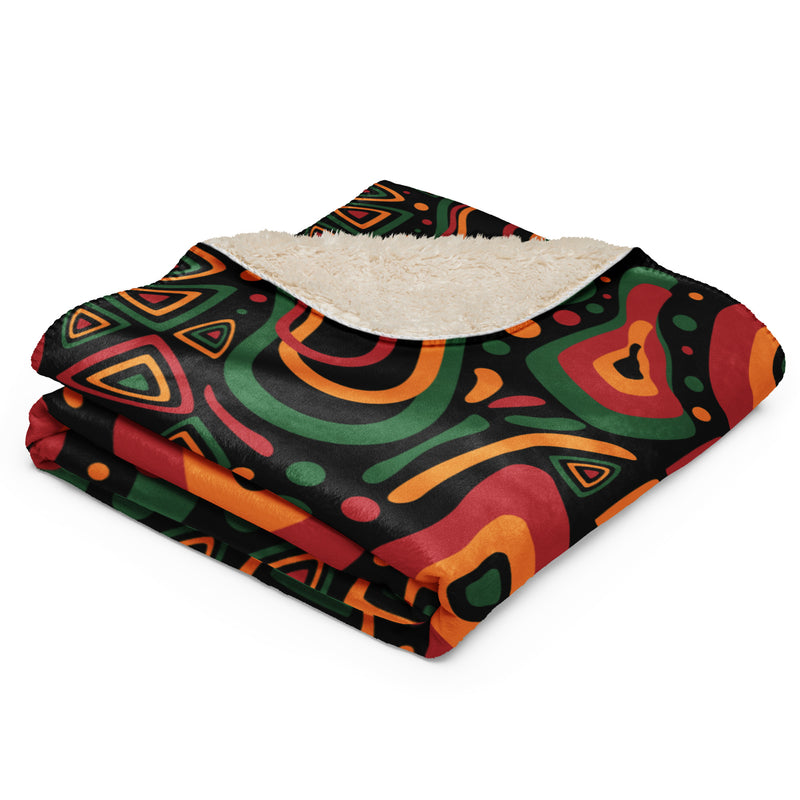 African Print Sherpa blanket