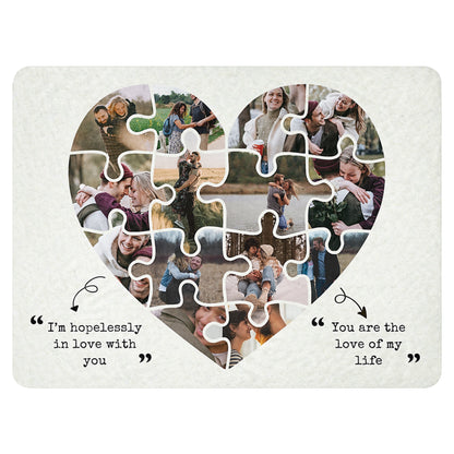 Love Puzzle Photo Collage Sherpa blanket