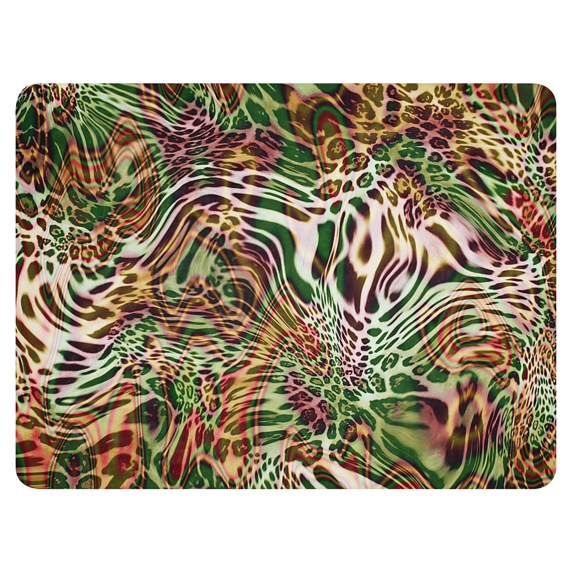 Green Animal Print Sherpa blanket