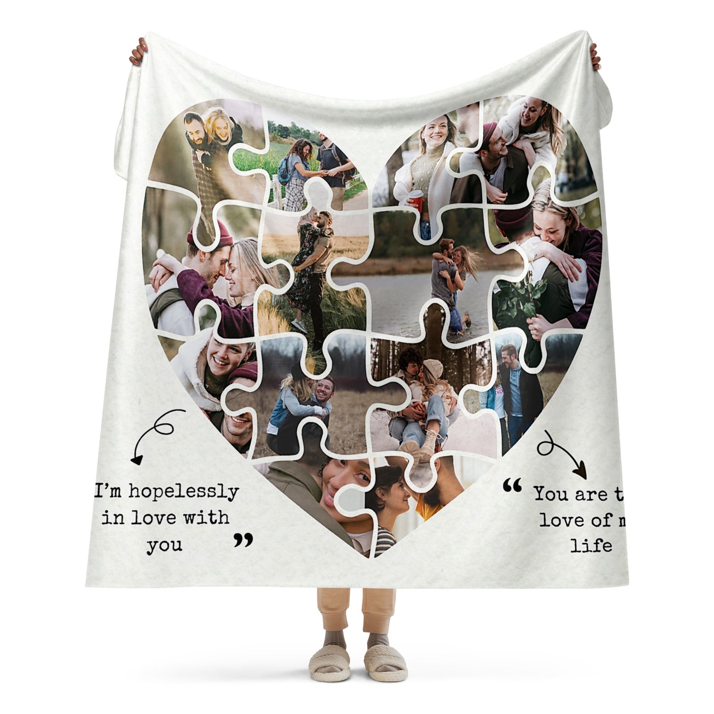 Love Puzzle Photo Collage Sherpa blanket