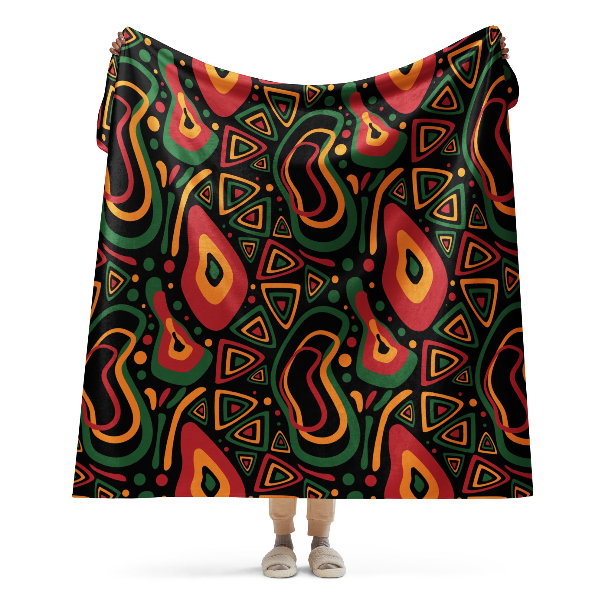 African Print Sherpa blanket
