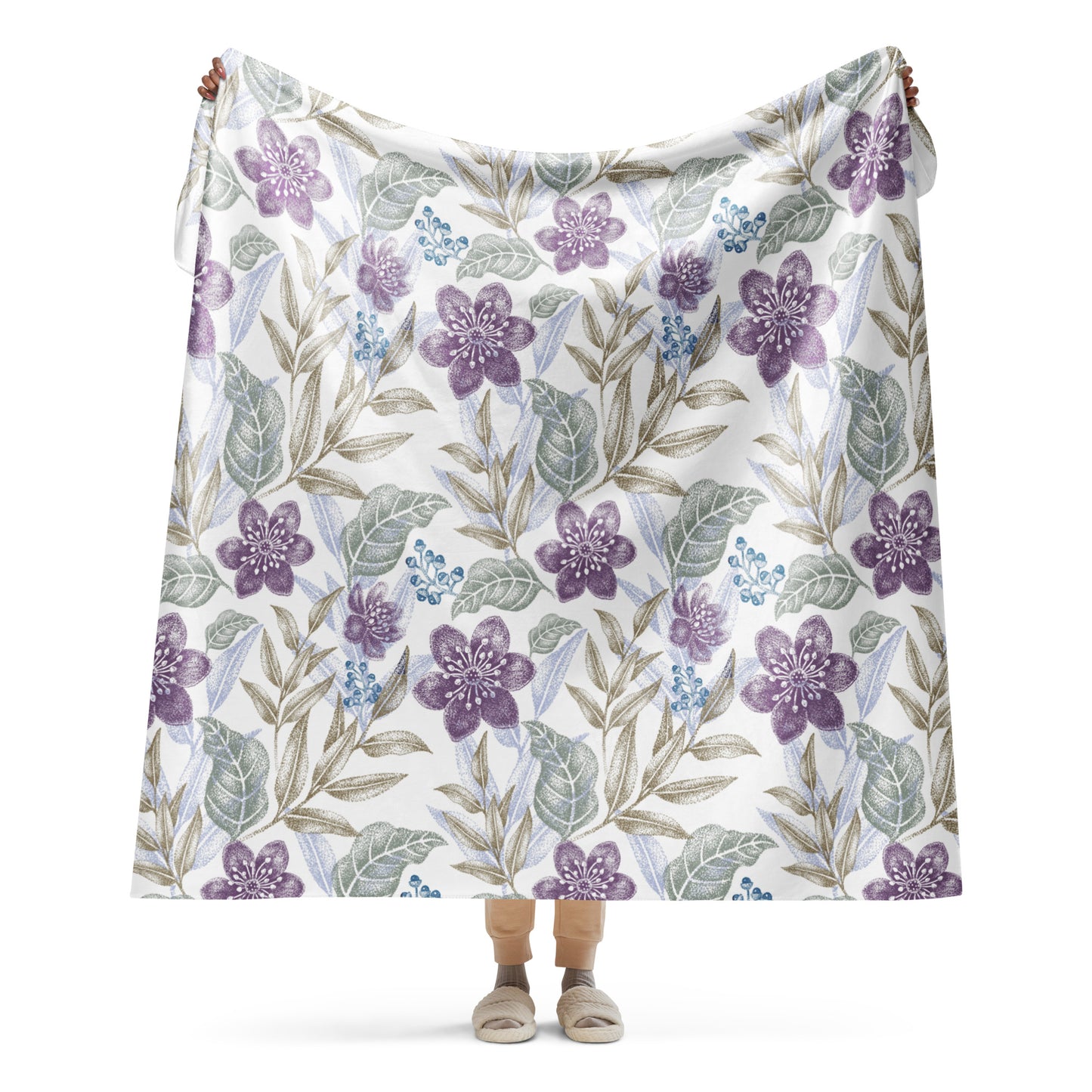 Floral Sherpa blanket