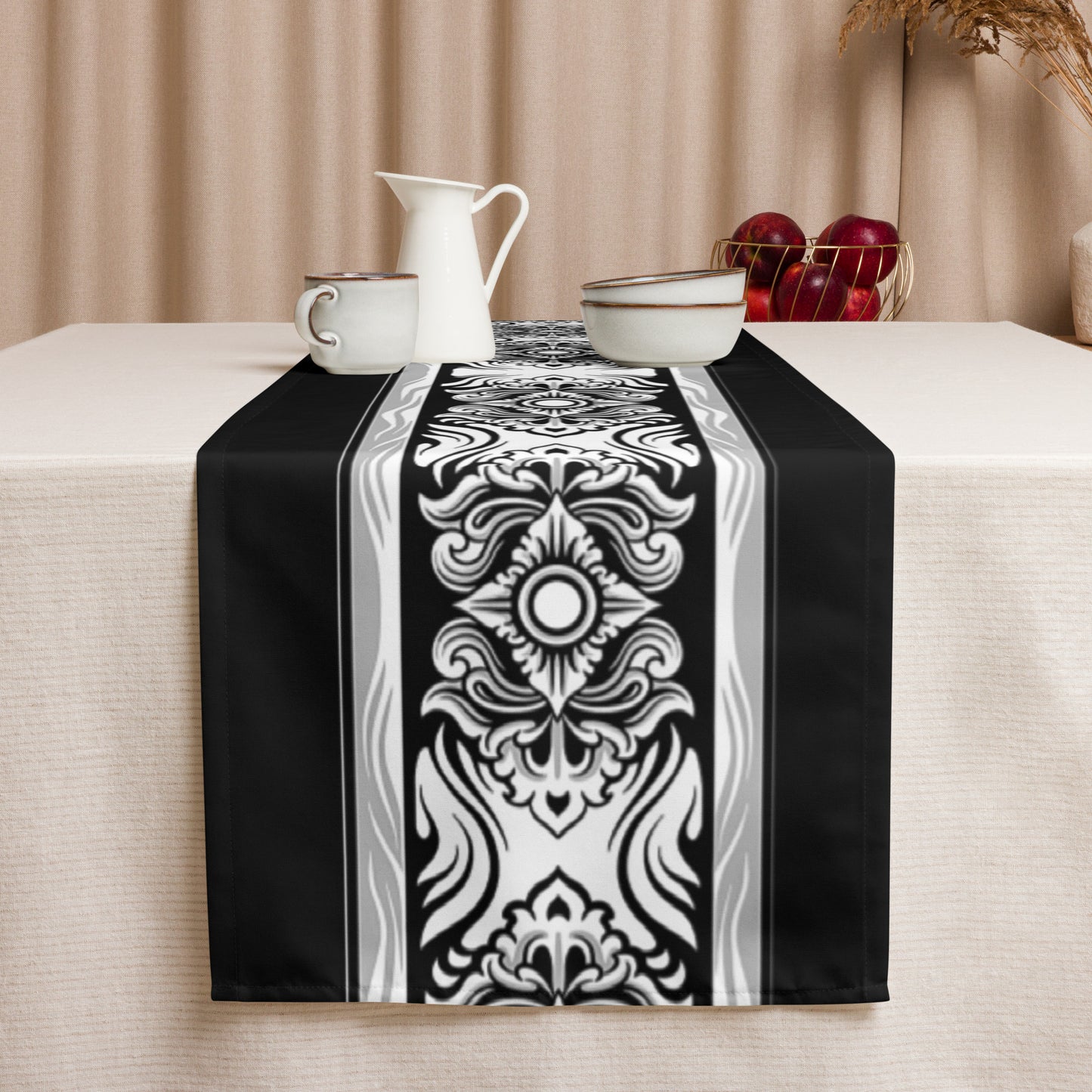 Beautiful Carved Print Table runner