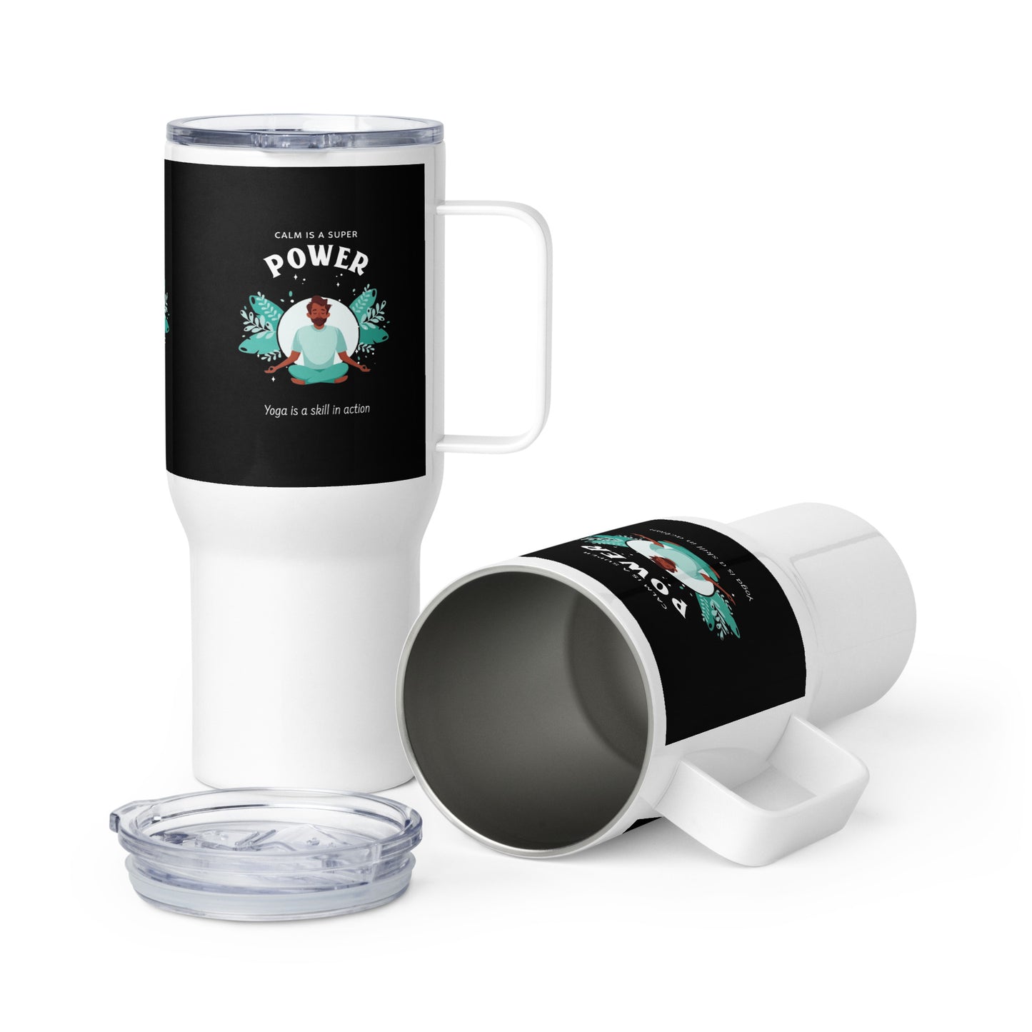 Yoga is a Skill Travel mug with a handle