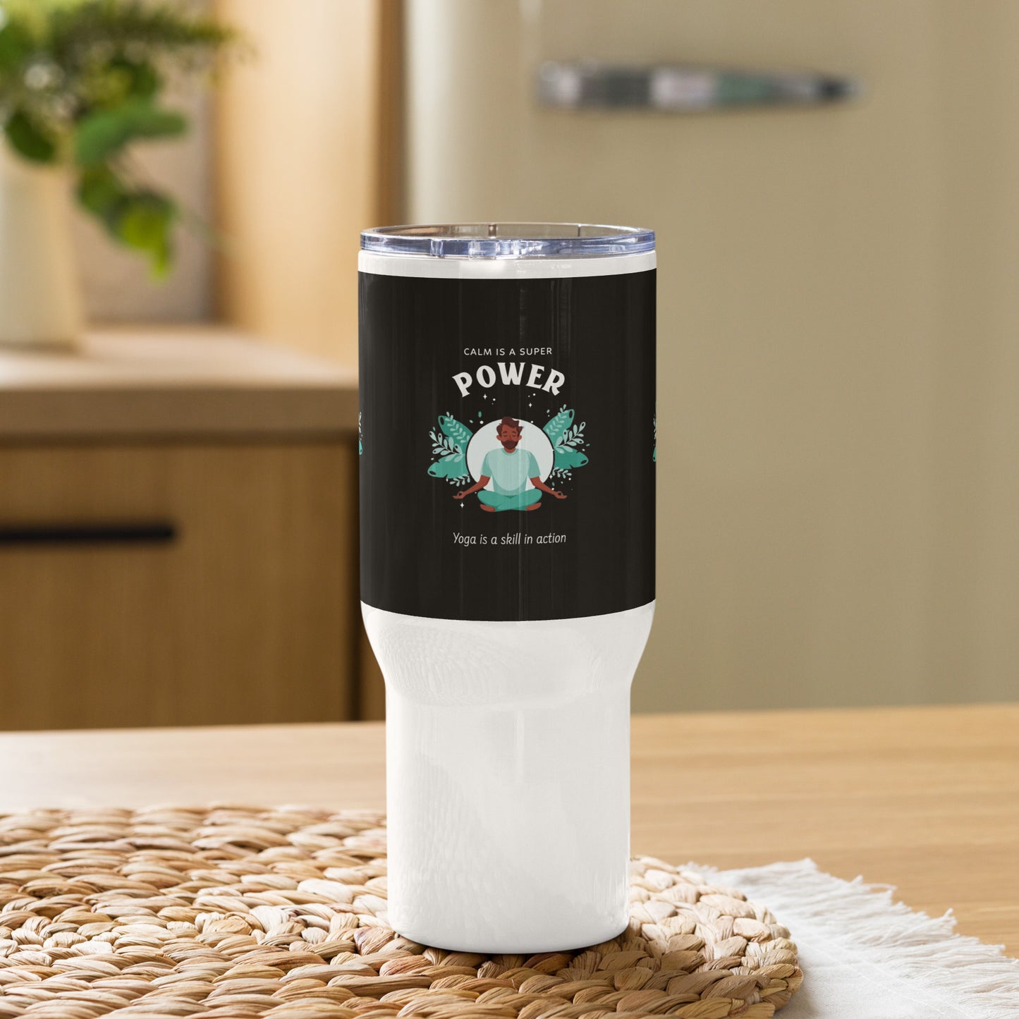 Yoga is a Skill Travel mug with a handle