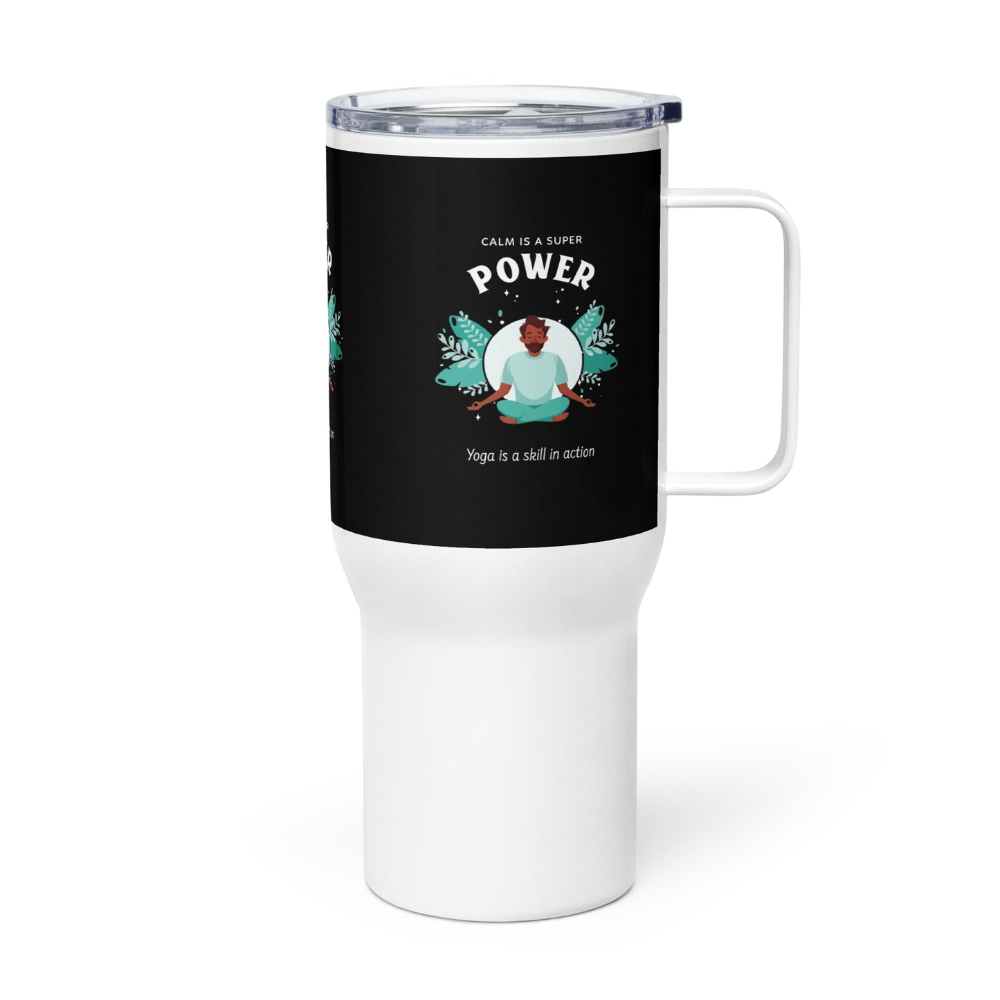 Yoga is a Skill Travel mug with a handle