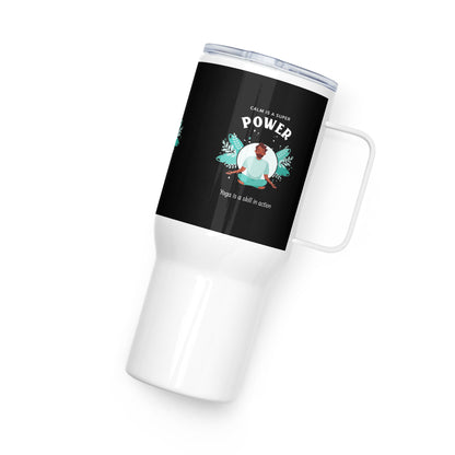 Yoga is a Skill Travel mug with a handle