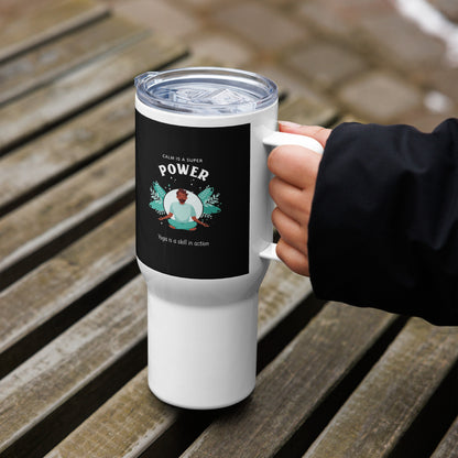 Yoga is a Skill Travel mug with a handle