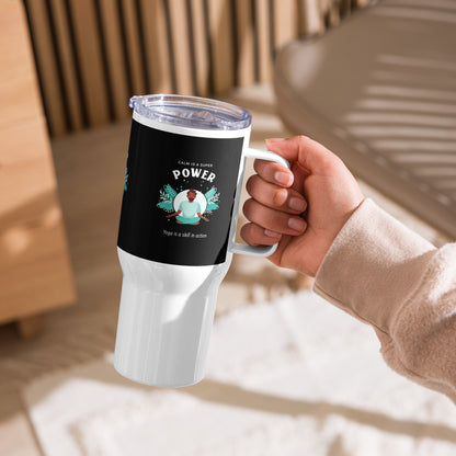 Yoga is a Skill Travel mug with a handle