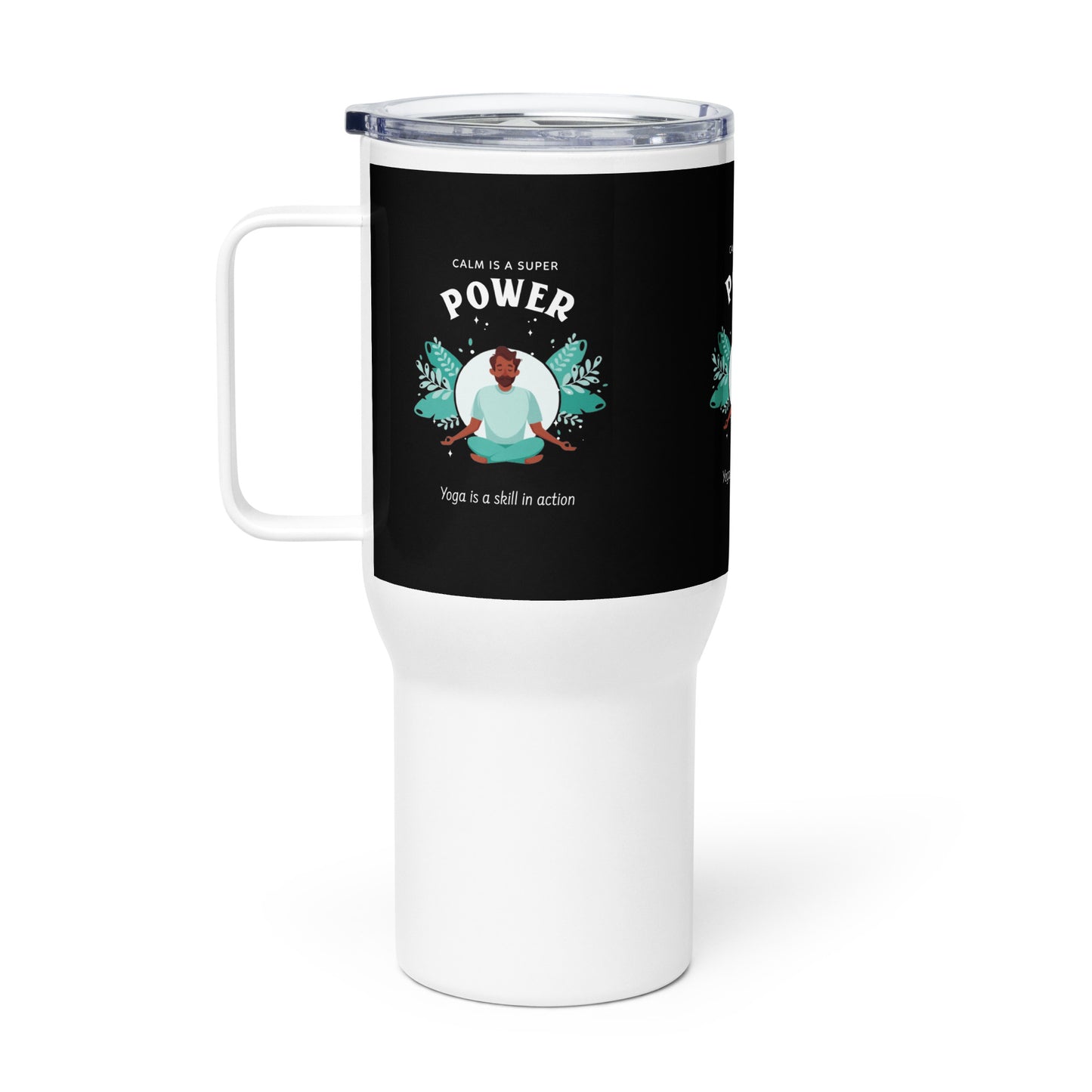 Yoga is a Skill Travel mug with a handle