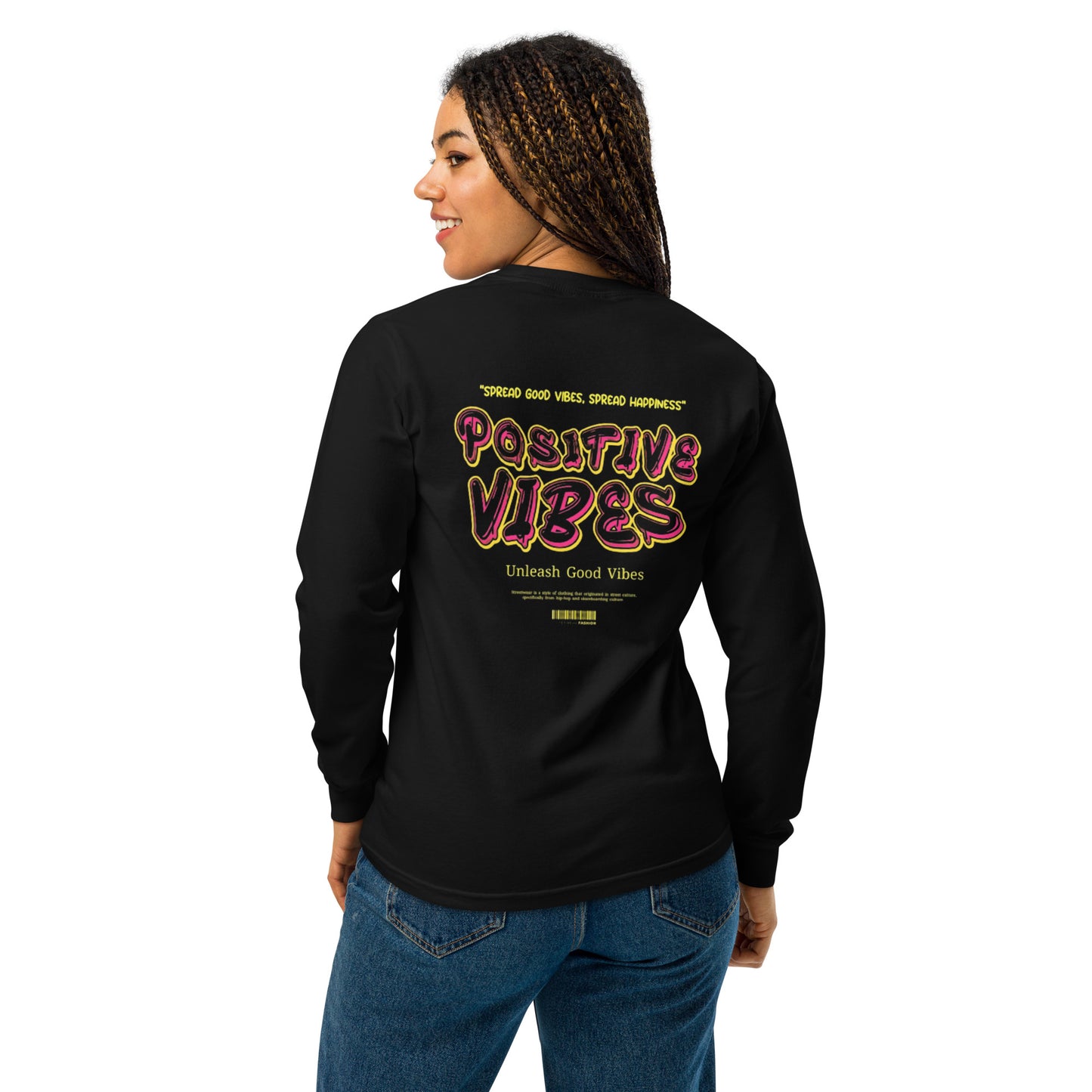 Positive Vibes Garment-dyed heavyweight long-sleeve shirt