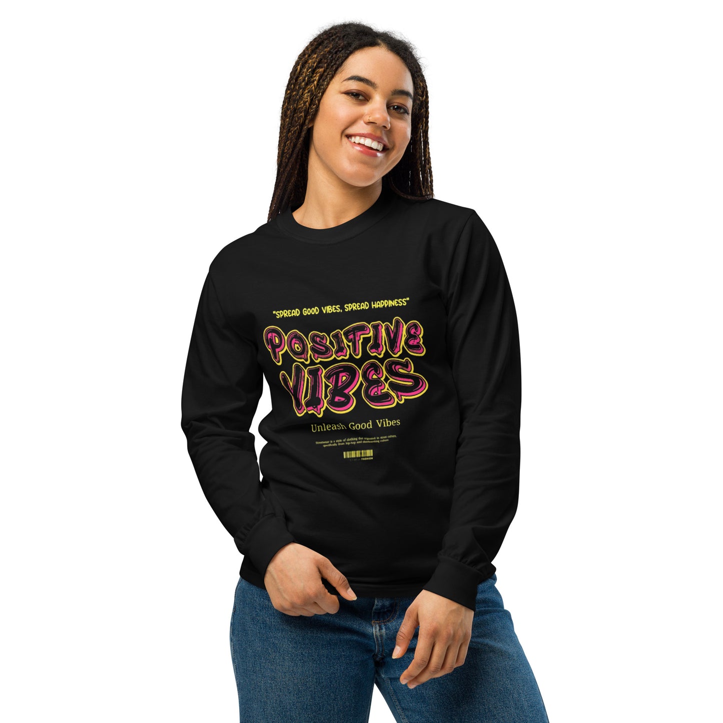 Positive Vibes Garment-dyed heavyweight long-sleeve shirt