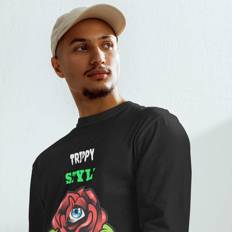 Trippy Style Garment-dyed heavyweight long-sleeve shirt