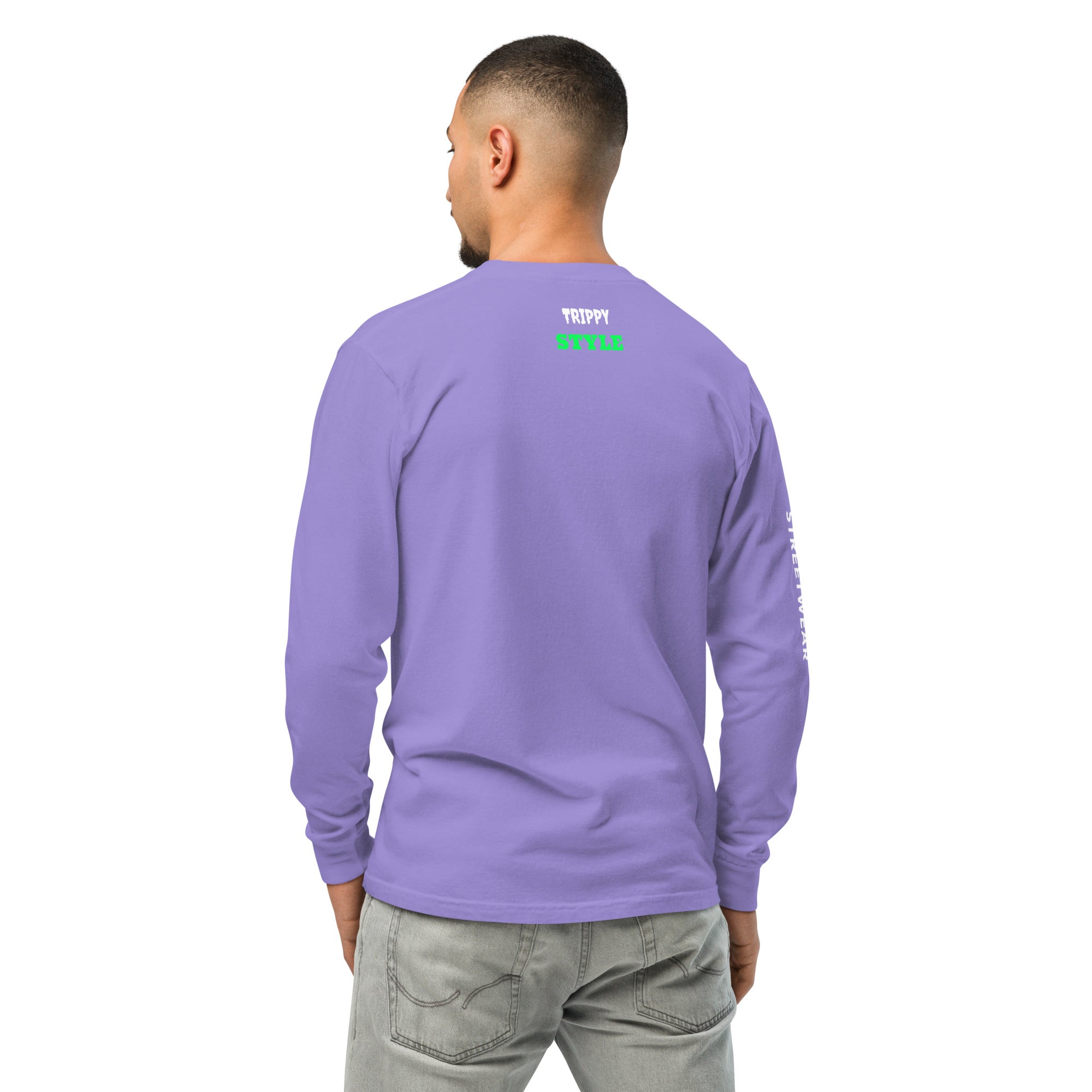 Trippy Style Garment-dyed heavyweight long-sleeve shirt