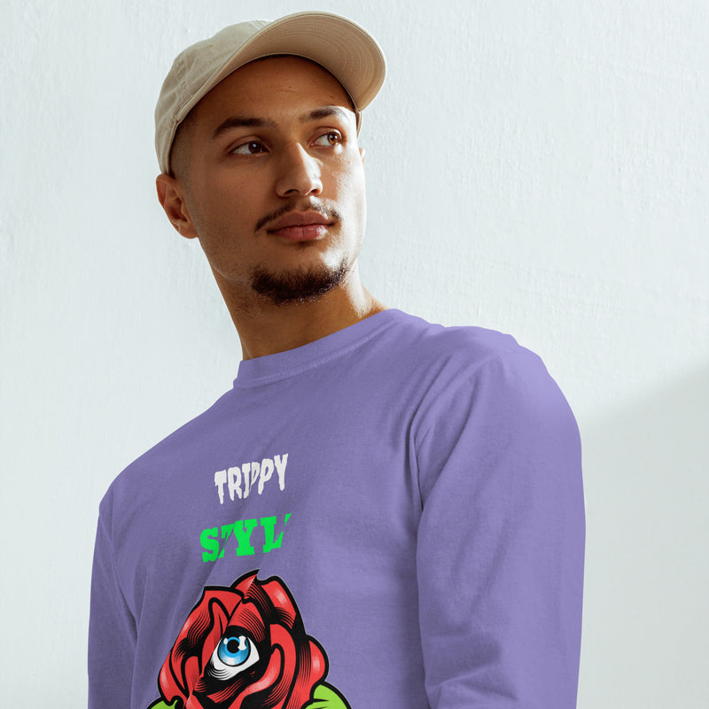 Trippy Style Garment-dyed heavyweight long-sleeve shirt