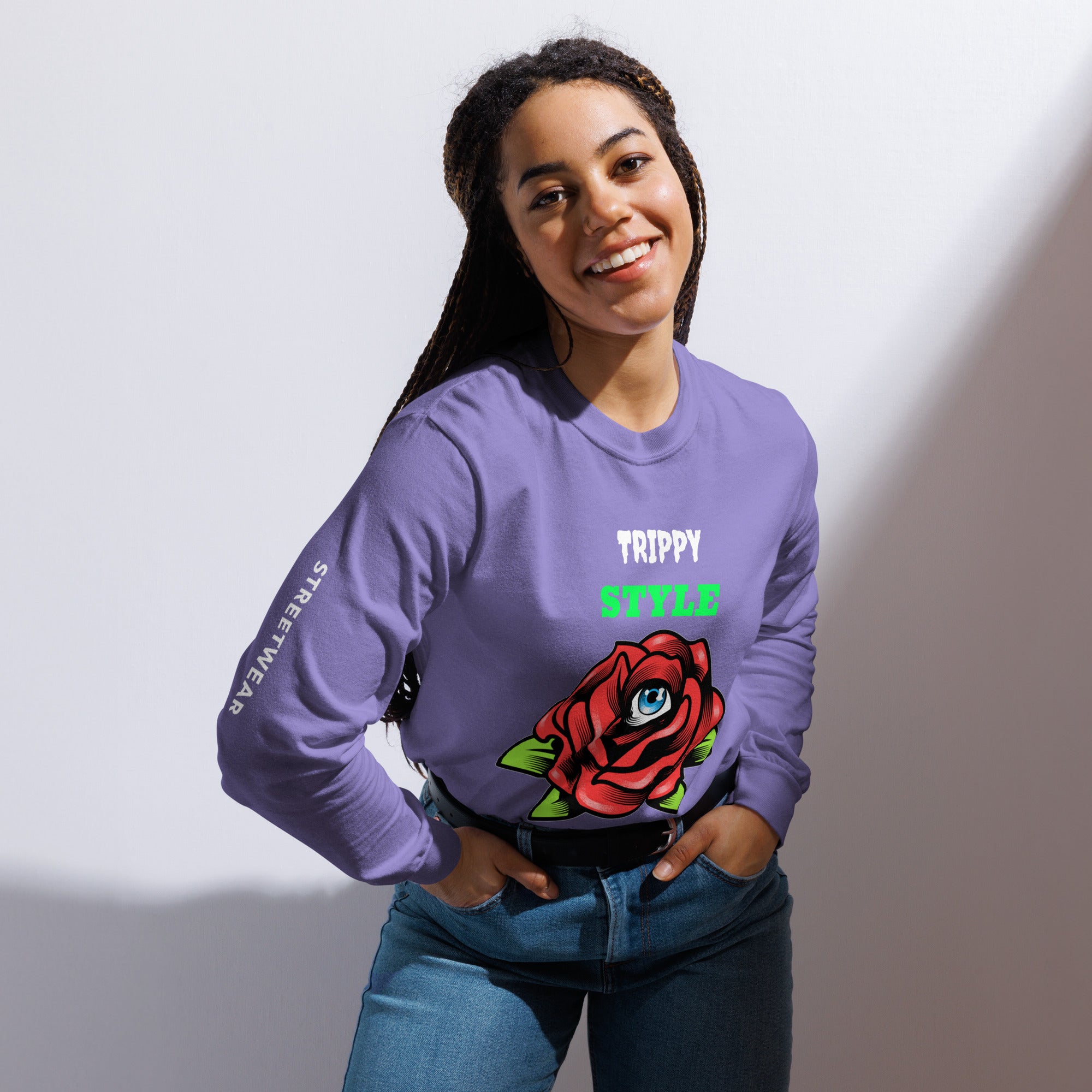 Trippy Style Garment-dyed heavyweight long-sleeve shirt