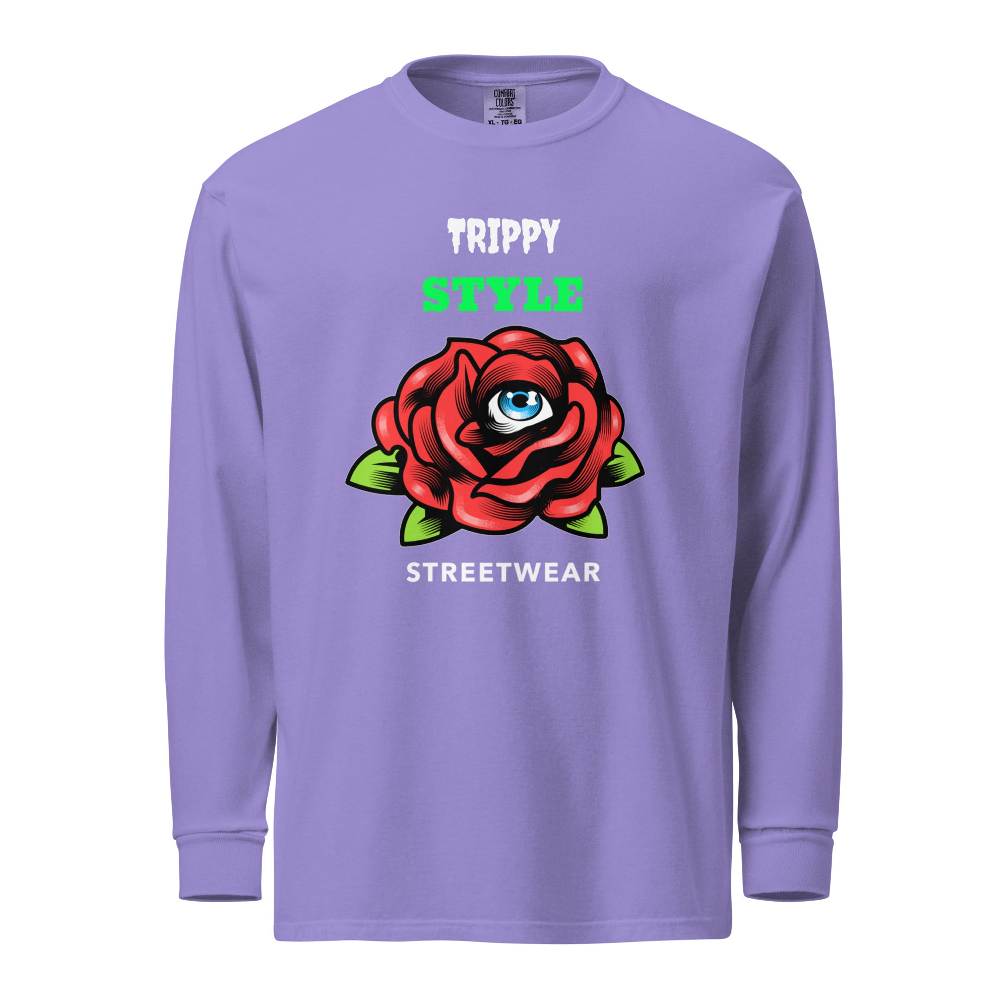 Trippy Style Garment-dyed heavyweight long-sleeve shirt