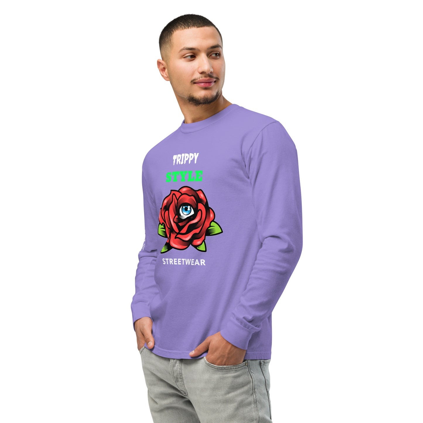 Trippy Style Garment-dyed heavyweight long-sleeve shirt