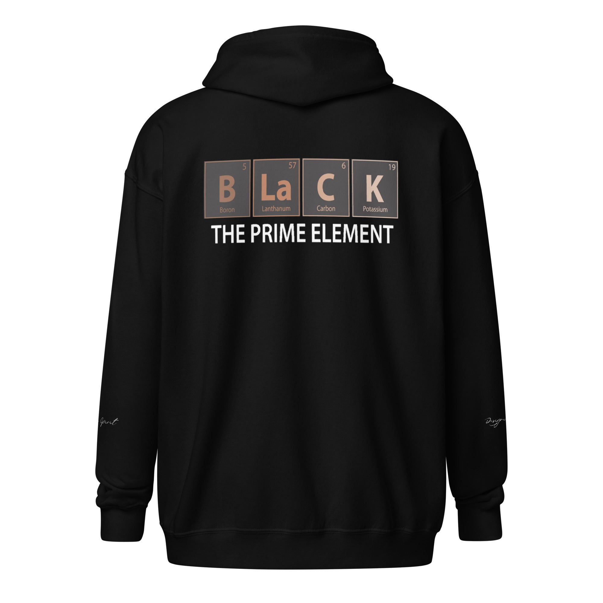 Black The Prime Element Heavy Blend Unisex Zip Hoodie