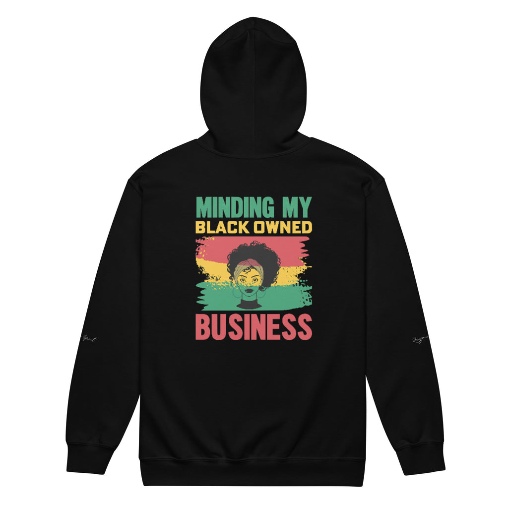 Minding My Black Owned Business Heavy Blend Zip Hoodie