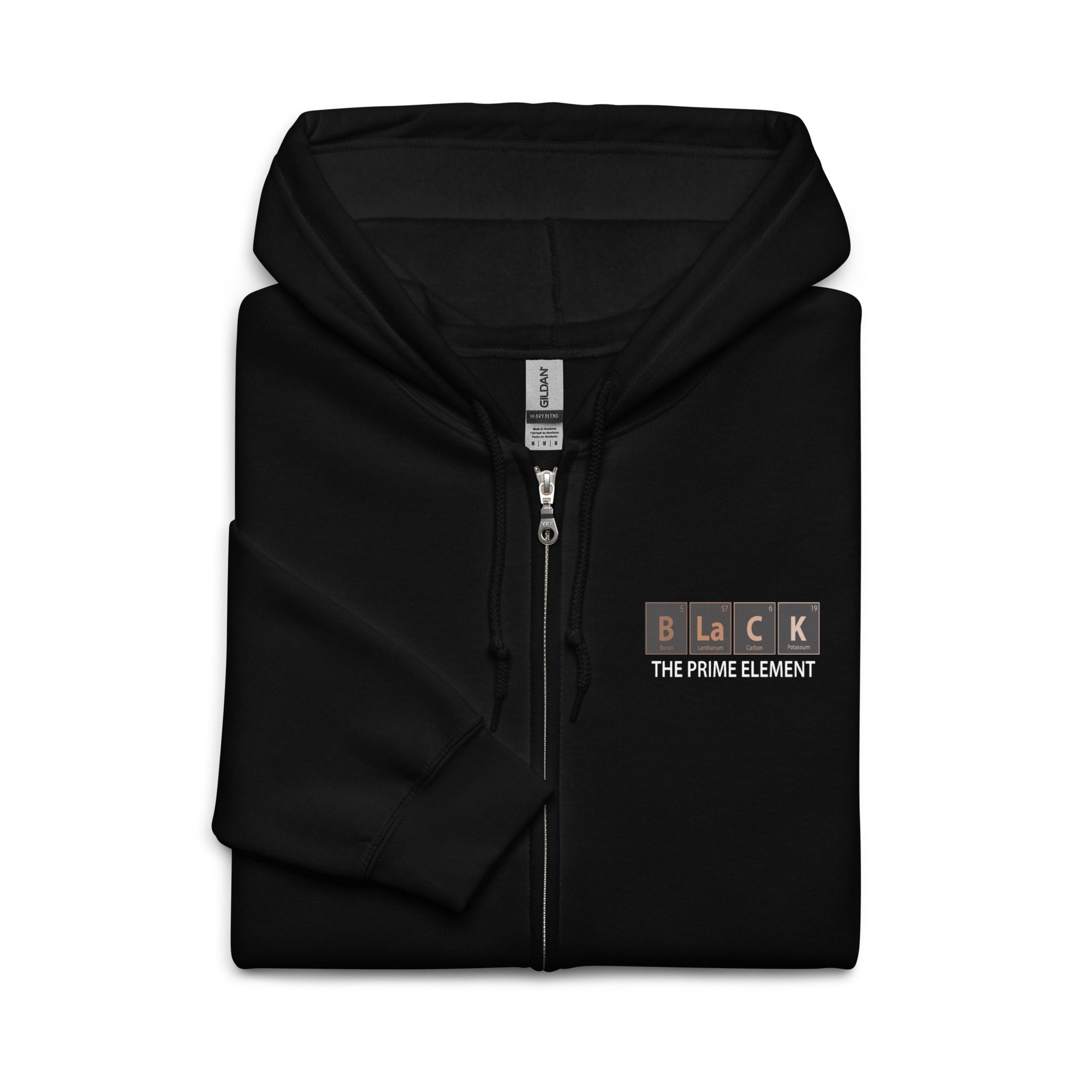 Black The Prime Element Heavy Blend Unisex Zip Hoodie