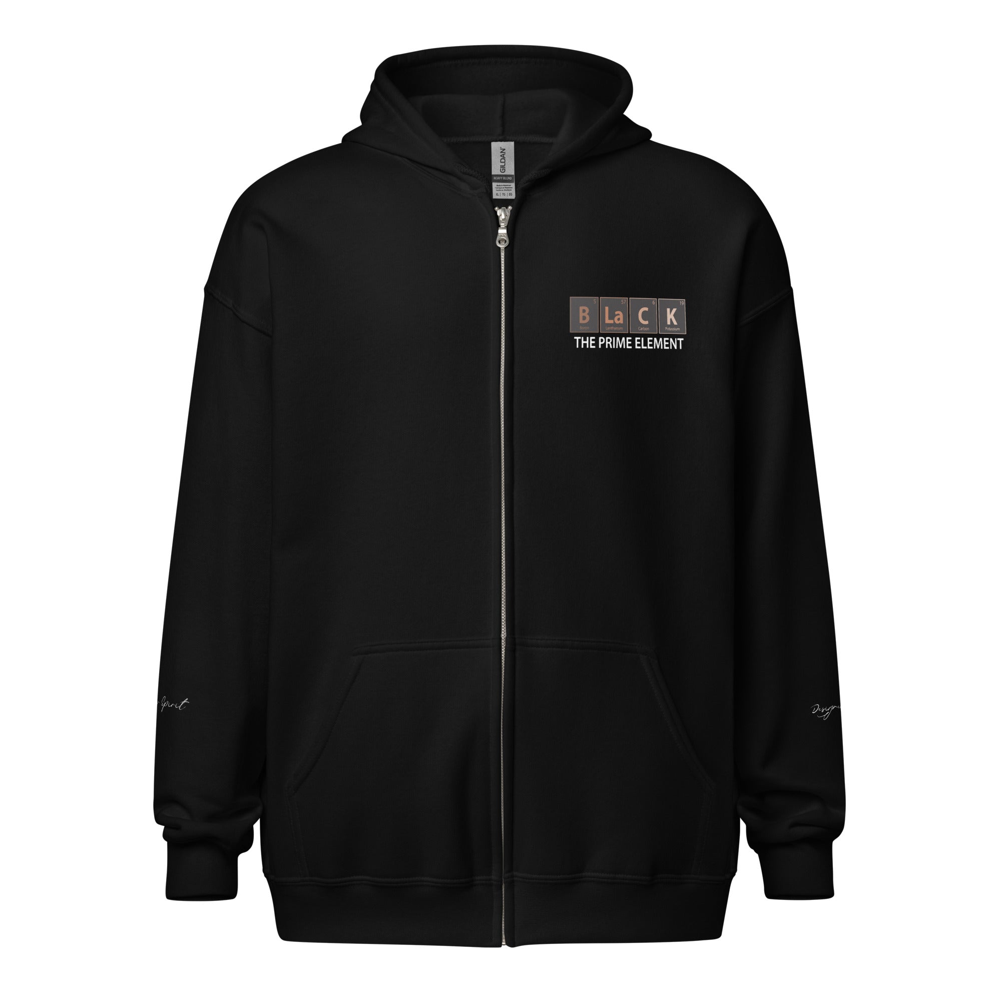 Black The Prime Element Heavy Blend Unisex Zip Hoodie