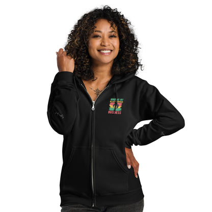 Minding My Black Owned Business Heavy Blend Zip Hoodie