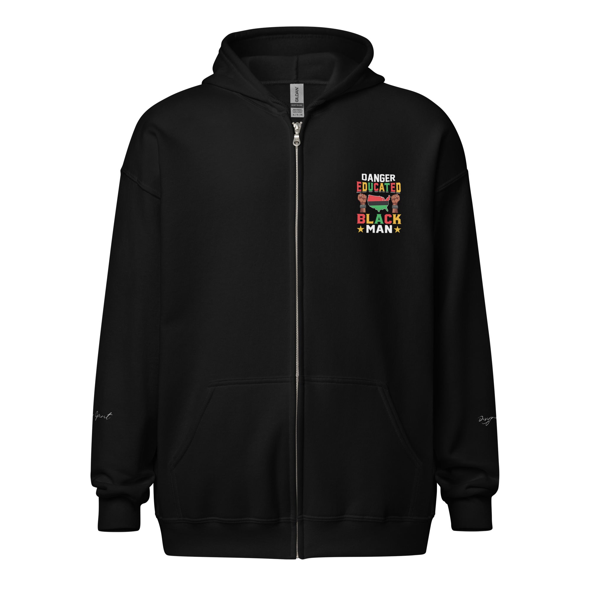 Educated Black Man Heavy Blend Zip Hoodie