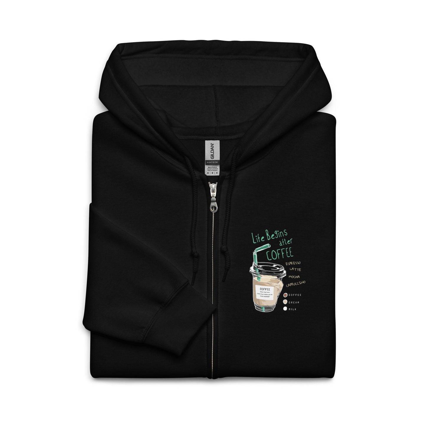 Life Begins with Coffee Unisex heavy blend zip hoodie