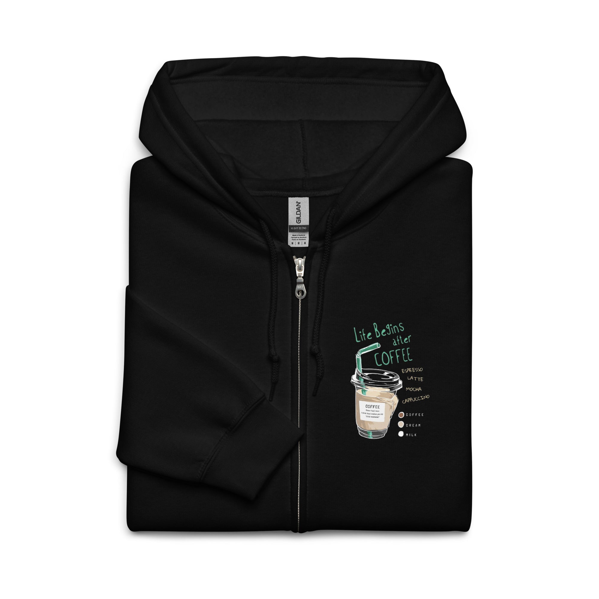 Life Begins with Coffee Unisex heavy blend zip hoodie
