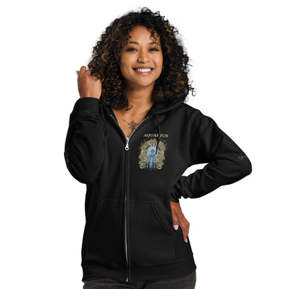 Aquarius Heavy Blend Unisex Zip Hoodie