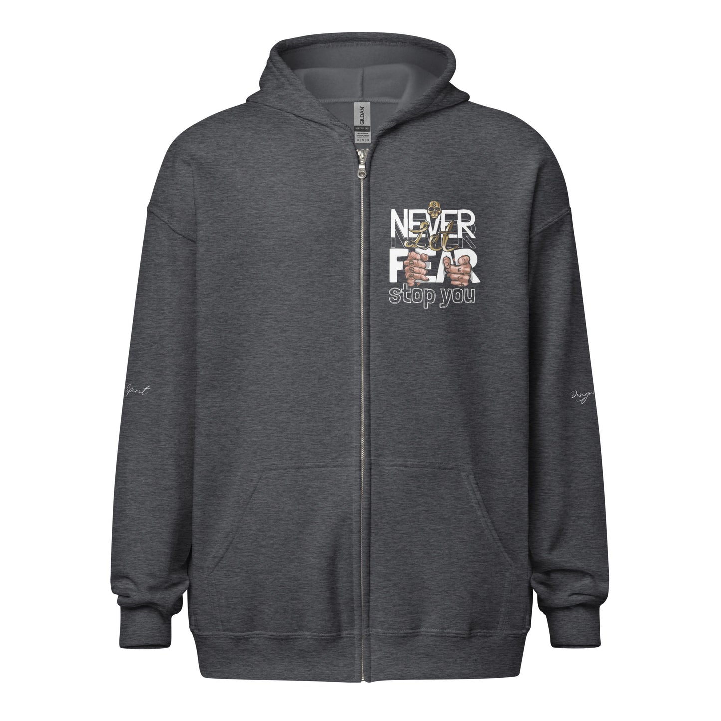 Never Let Fear Stop You Unisex heavy blend zip hoodie