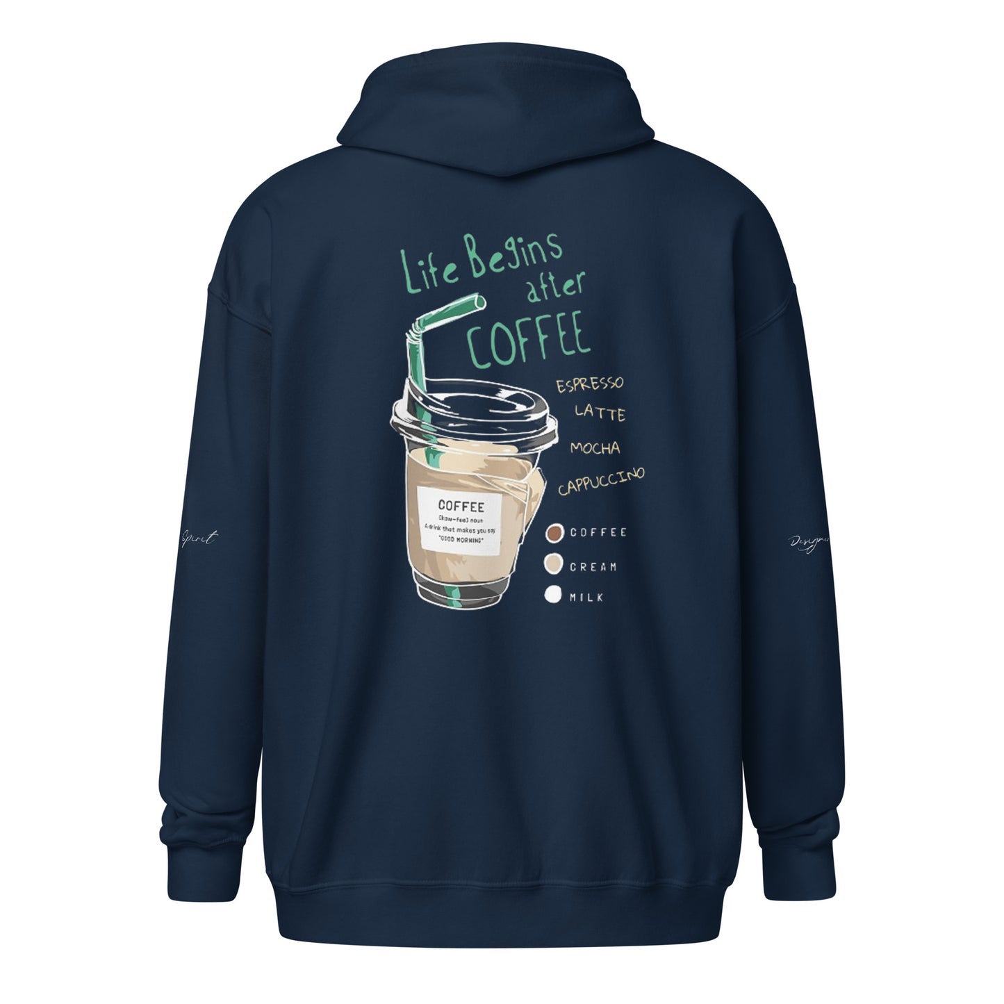 Life Begins with Coffee Unisex heavy blend zip hoodie