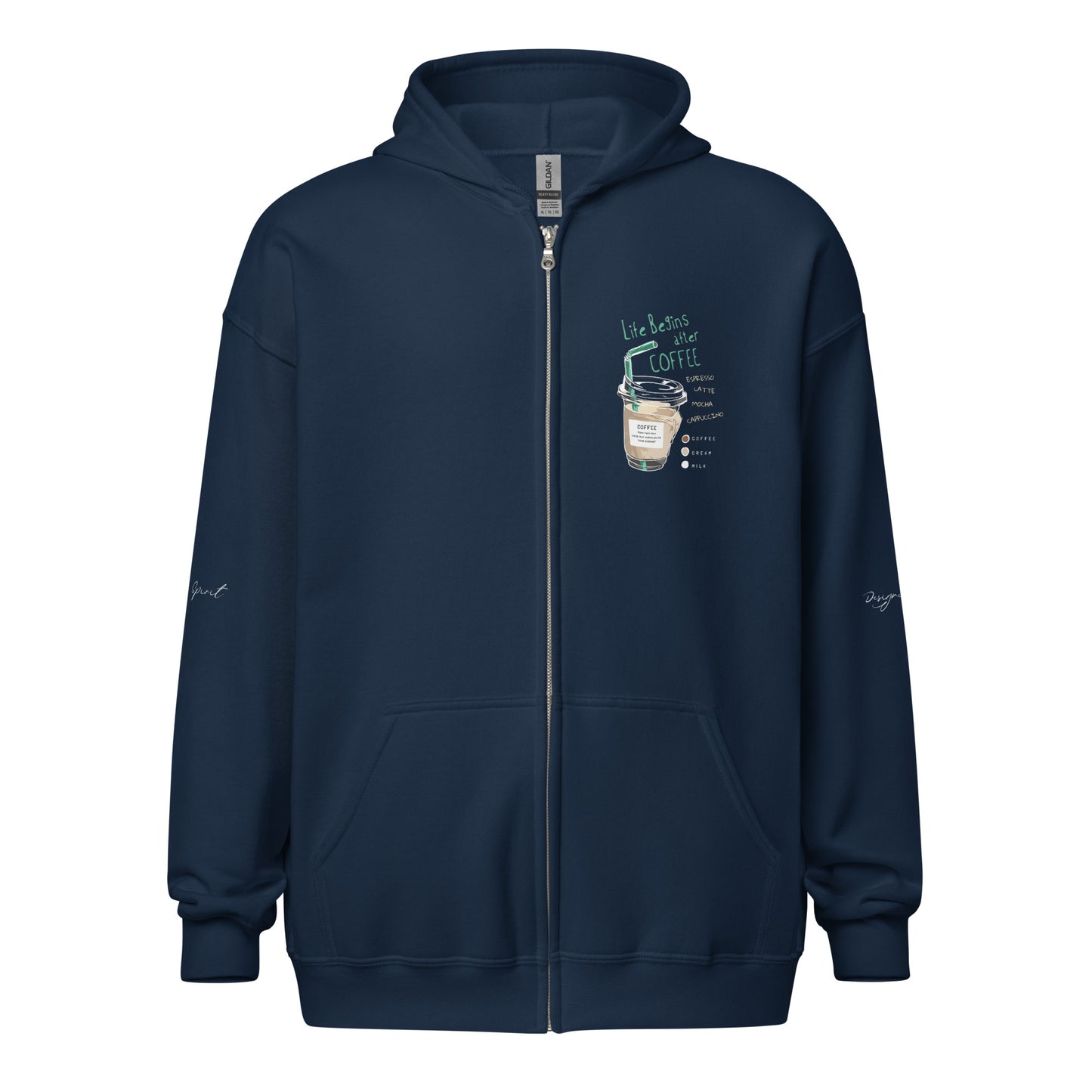 Life Begins with Coffee Unisex heavy blend zip hoodie