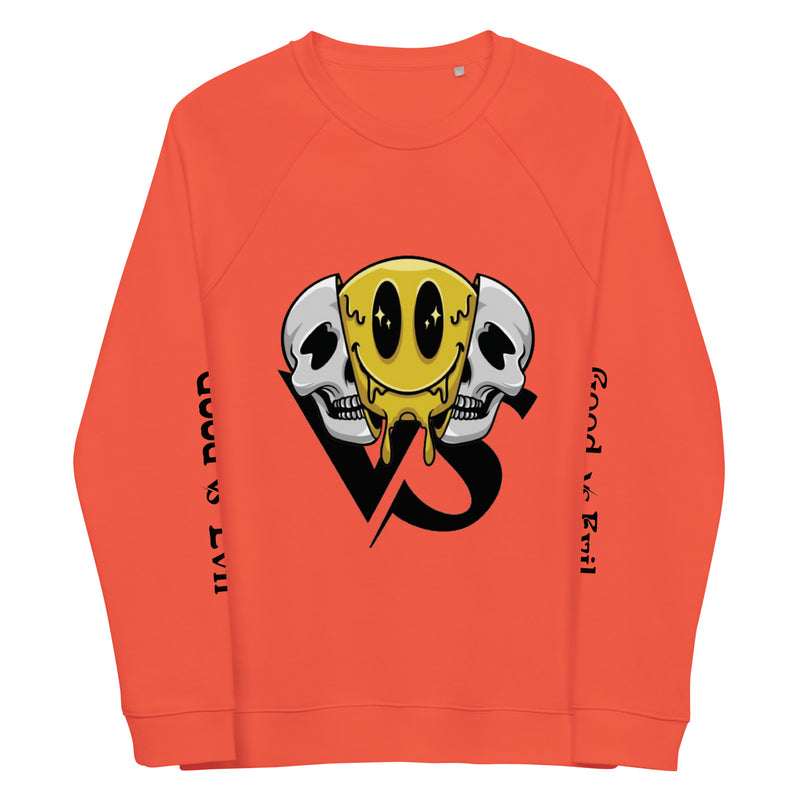 Good vs Evil Unisex organic raglan sweatshirt