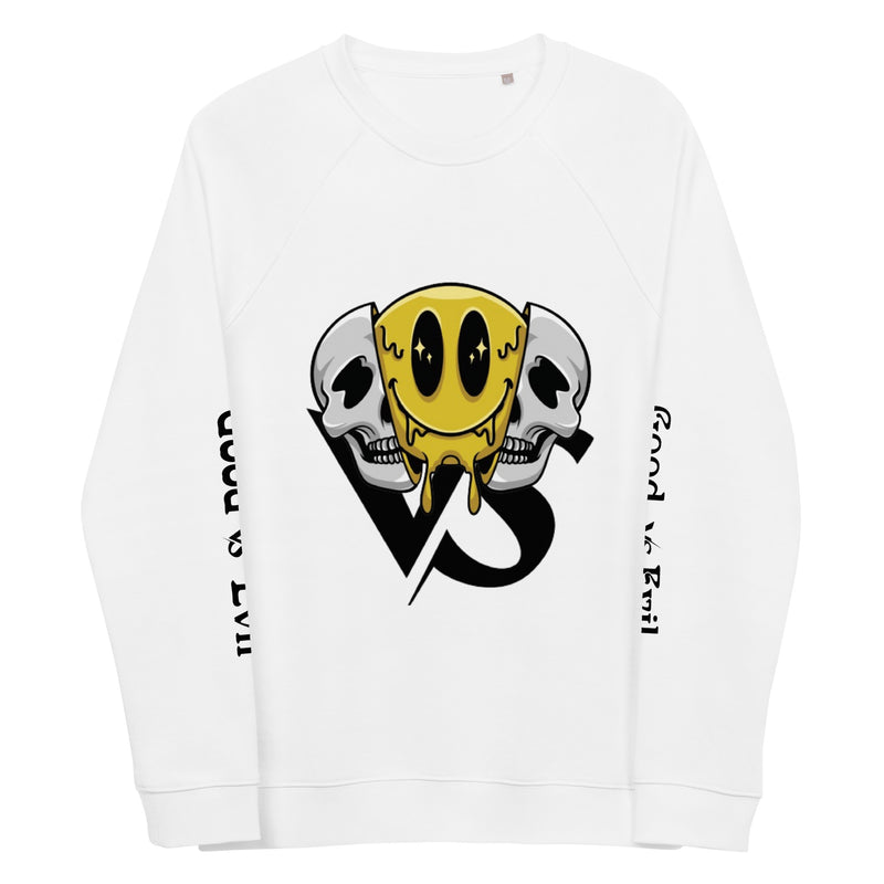 Good vs Evil Unisex organic raglan sweatshirt